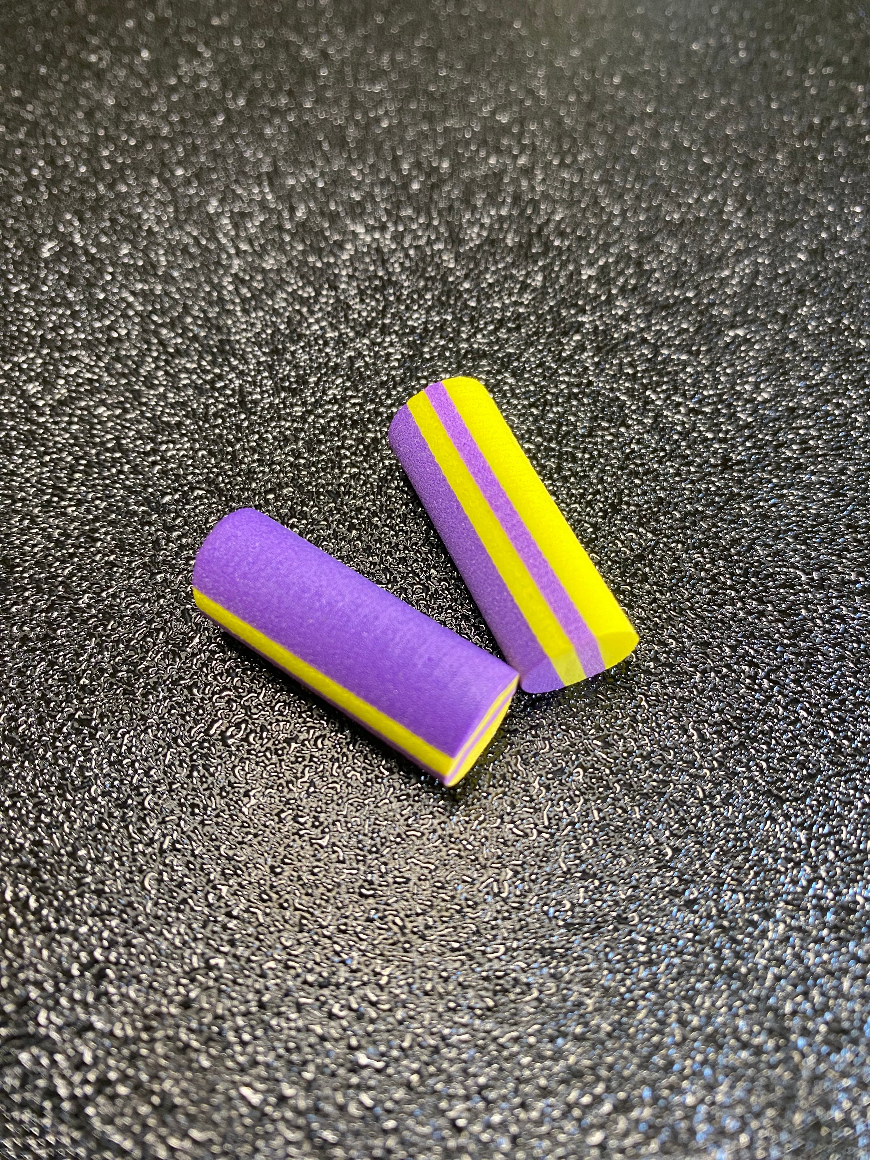 Mousse 10mm jaune violet x2